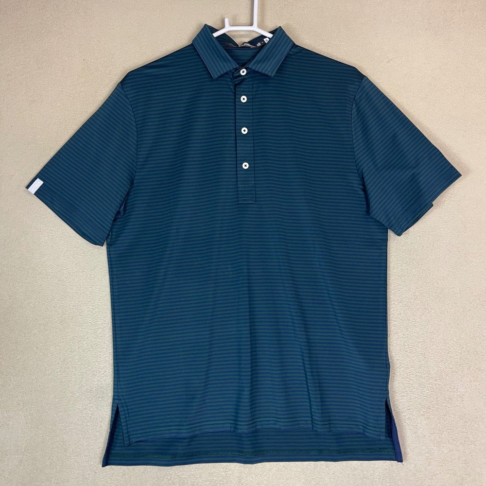 Ralph Lauren RLX Men's Striped Golf Polo‎ Shirt Short Sleeve Green Blue Size M